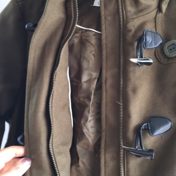 NWT OLIVE GREEN PEA COAT - Picture 4 of 4